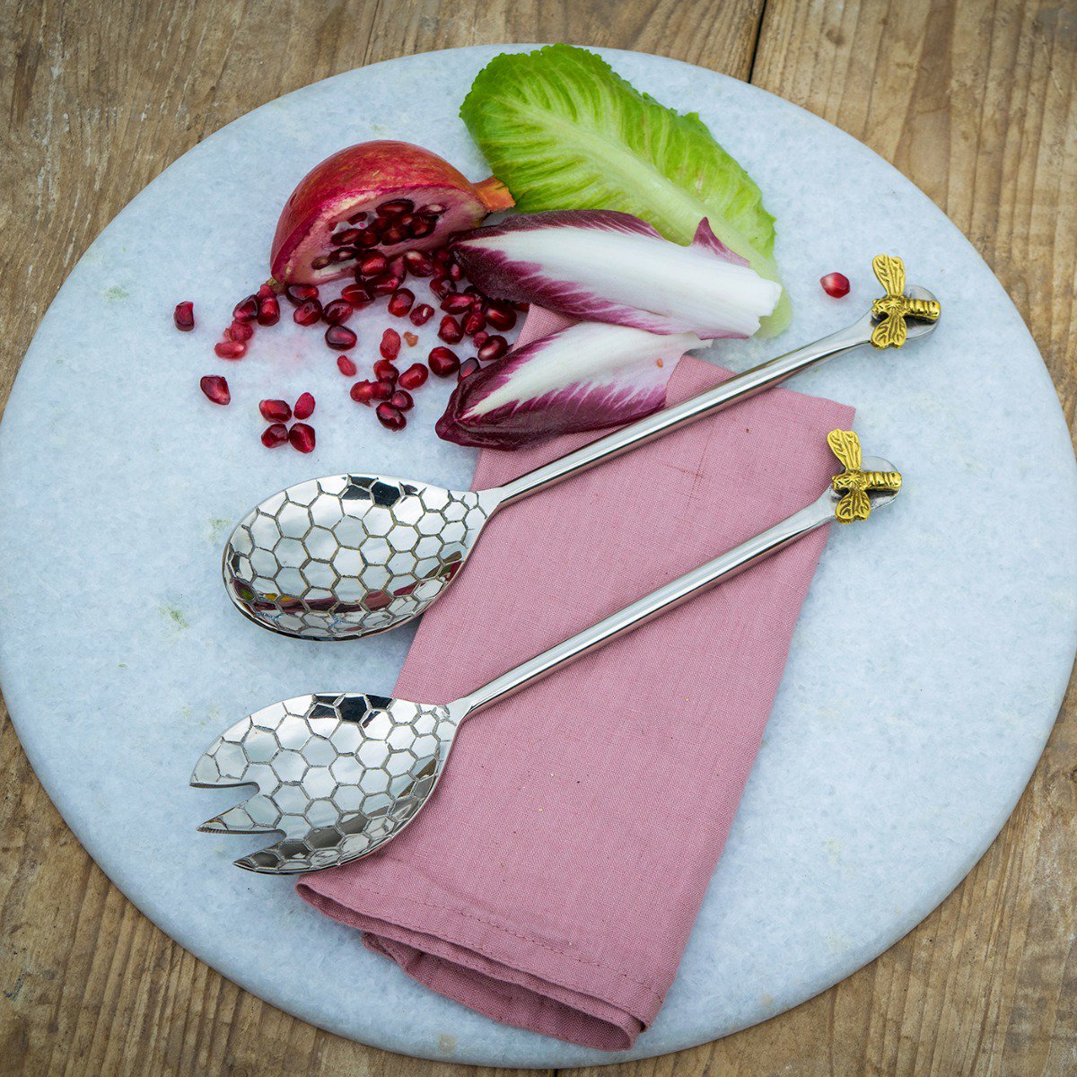 Honeycomb Bee Salad Servers