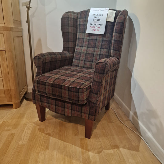Regency Wing Chair Brown | Clearance
