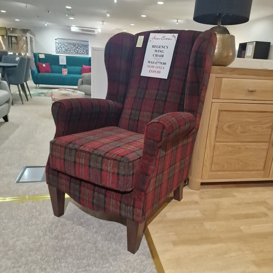 Regency Wing Chair Red | Clearance