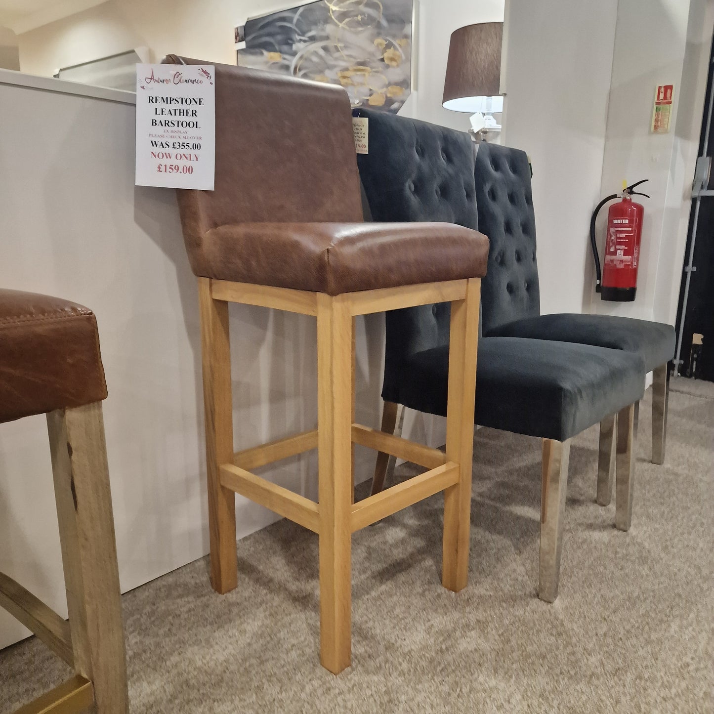 Rempstone Leather Barstool | Clearance