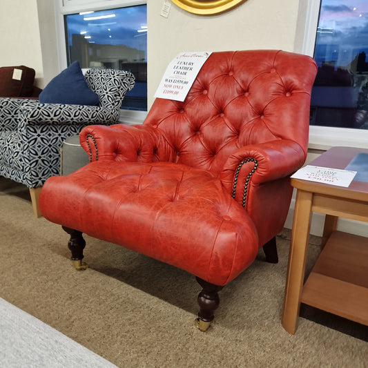 Luxury Leather Chair Red | Clearance