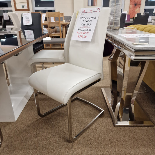 Set of 4 Dining Chairs White | Clearance