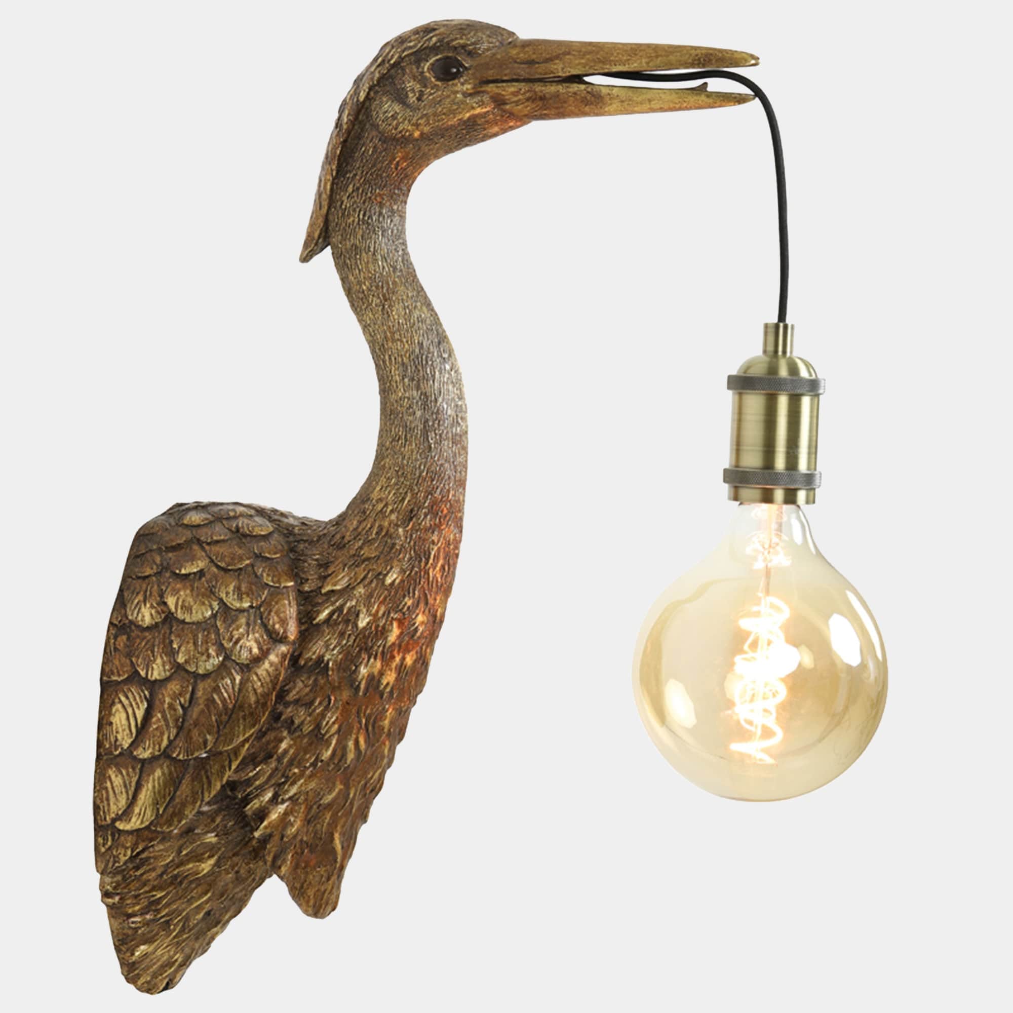 Antique Bronze Crane Wall Light