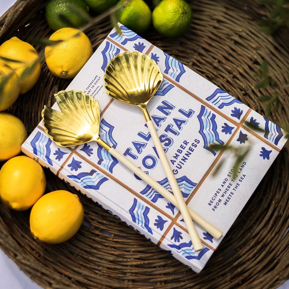 Shell Gold + Cream | Salad Servers