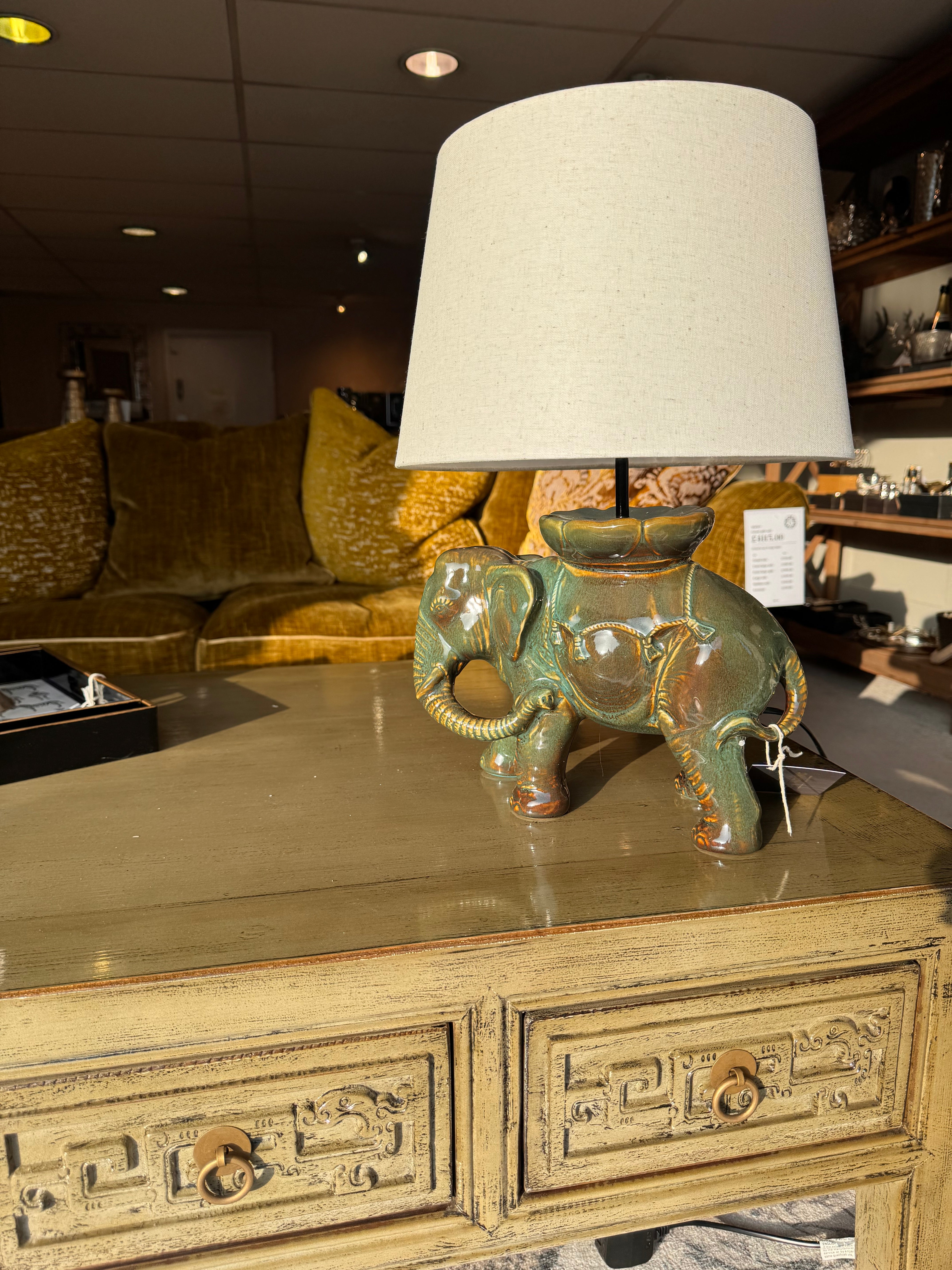 Nelly | Green Elephant Table Lamp