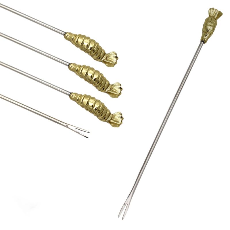 S/4 Gold Lobster Picks | Silver & Gold