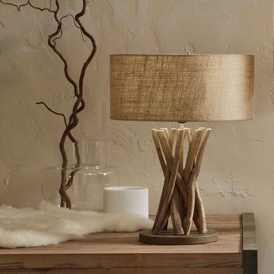 Driftwood and Natural Jute Table Lamp