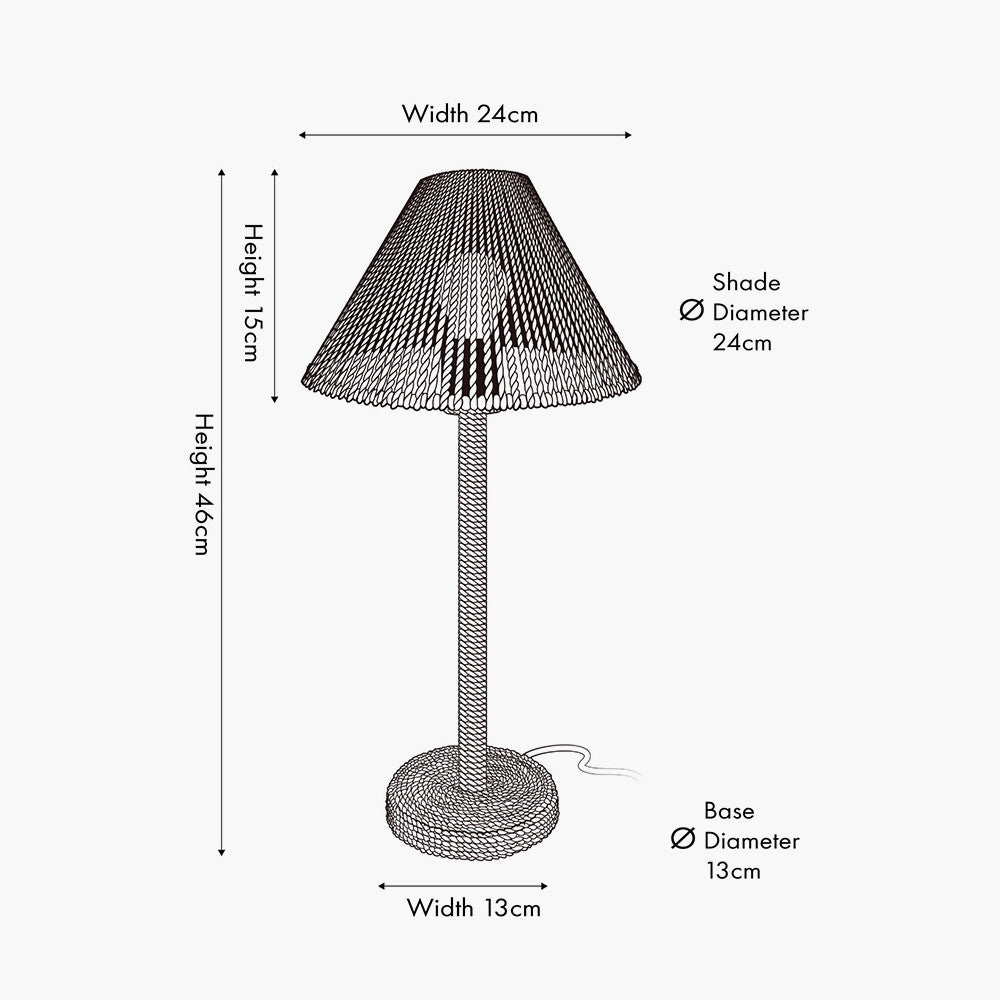 Rune Jute Rope Table Lamp