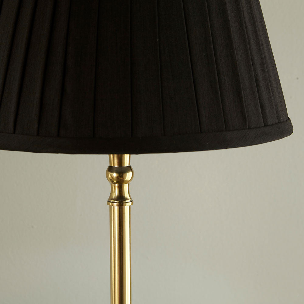 Gold Metal Candle Stick & 30cm Black Shade