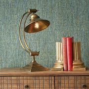 Antique Brass Metal Arched Arm Task Table Lamp