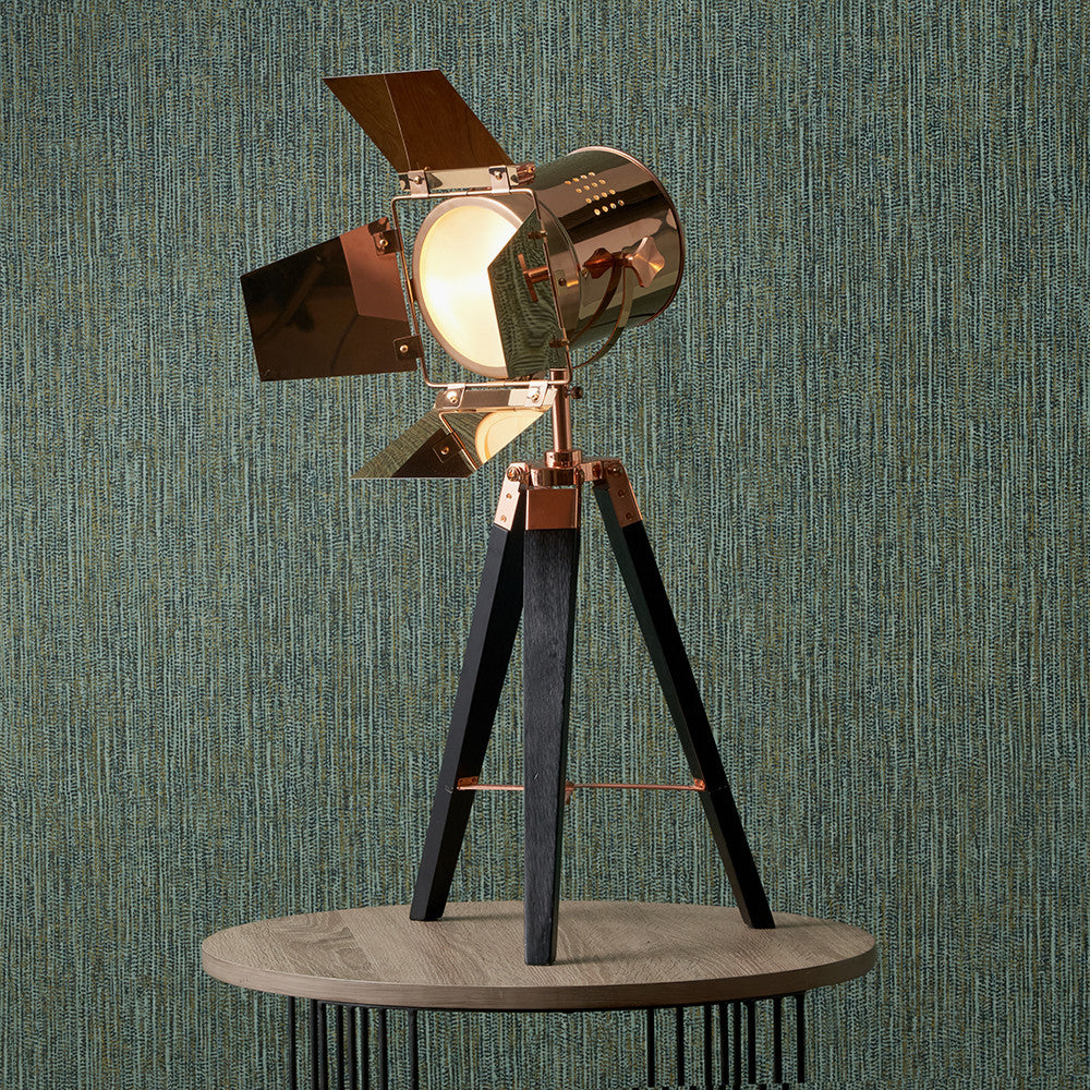 Copper and Black Tripod Table Lamp