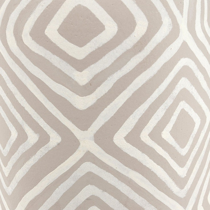 Tall Grey Patterned Small Stoneware Table Lamp