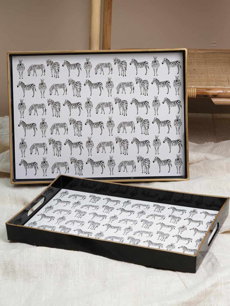 S/2 Rectangular Zebra Trays