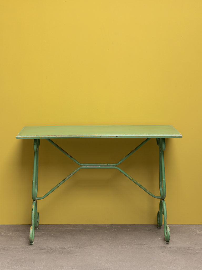 Green Iron Console Table