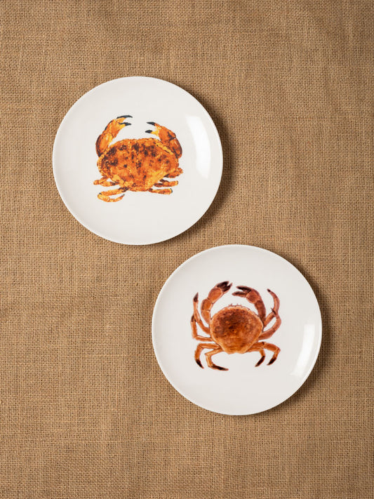 Set of 2 Small Crab Plates