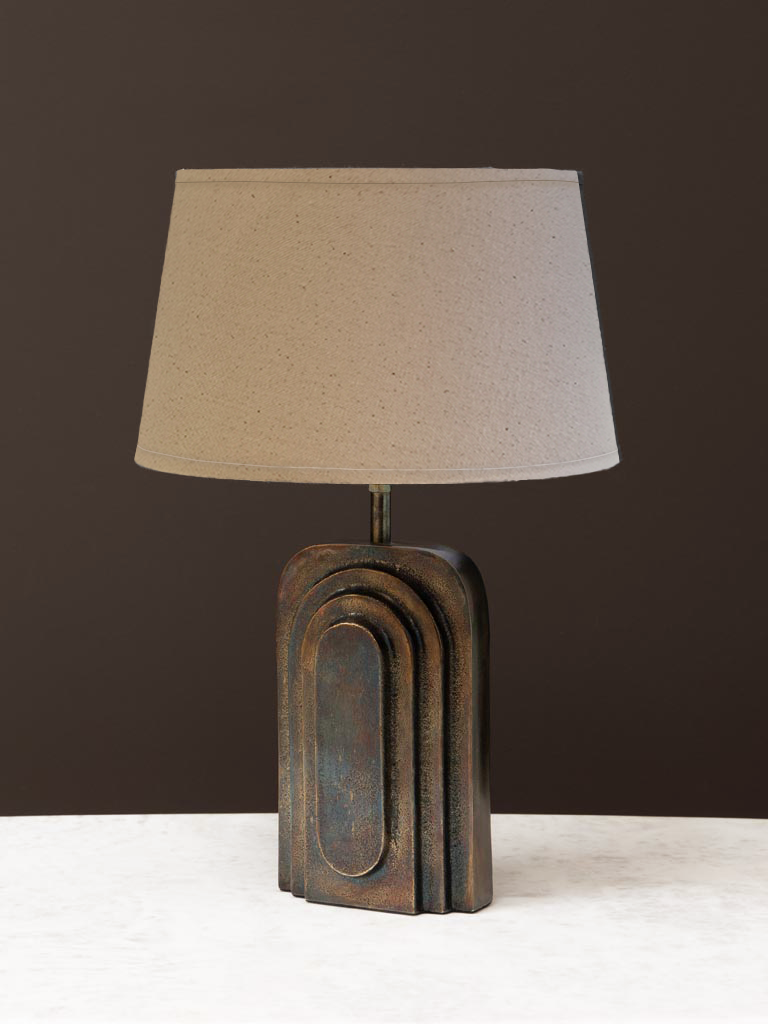 Art Deco Table Lamp & Cream Shade