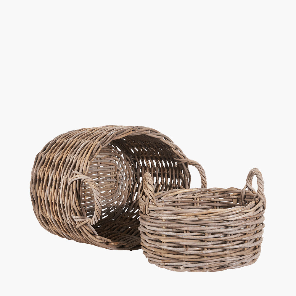 Grey Kubu S/2 Oval Baskets