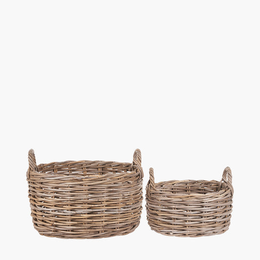 Grey Kubu S/2 Oval Baskets
