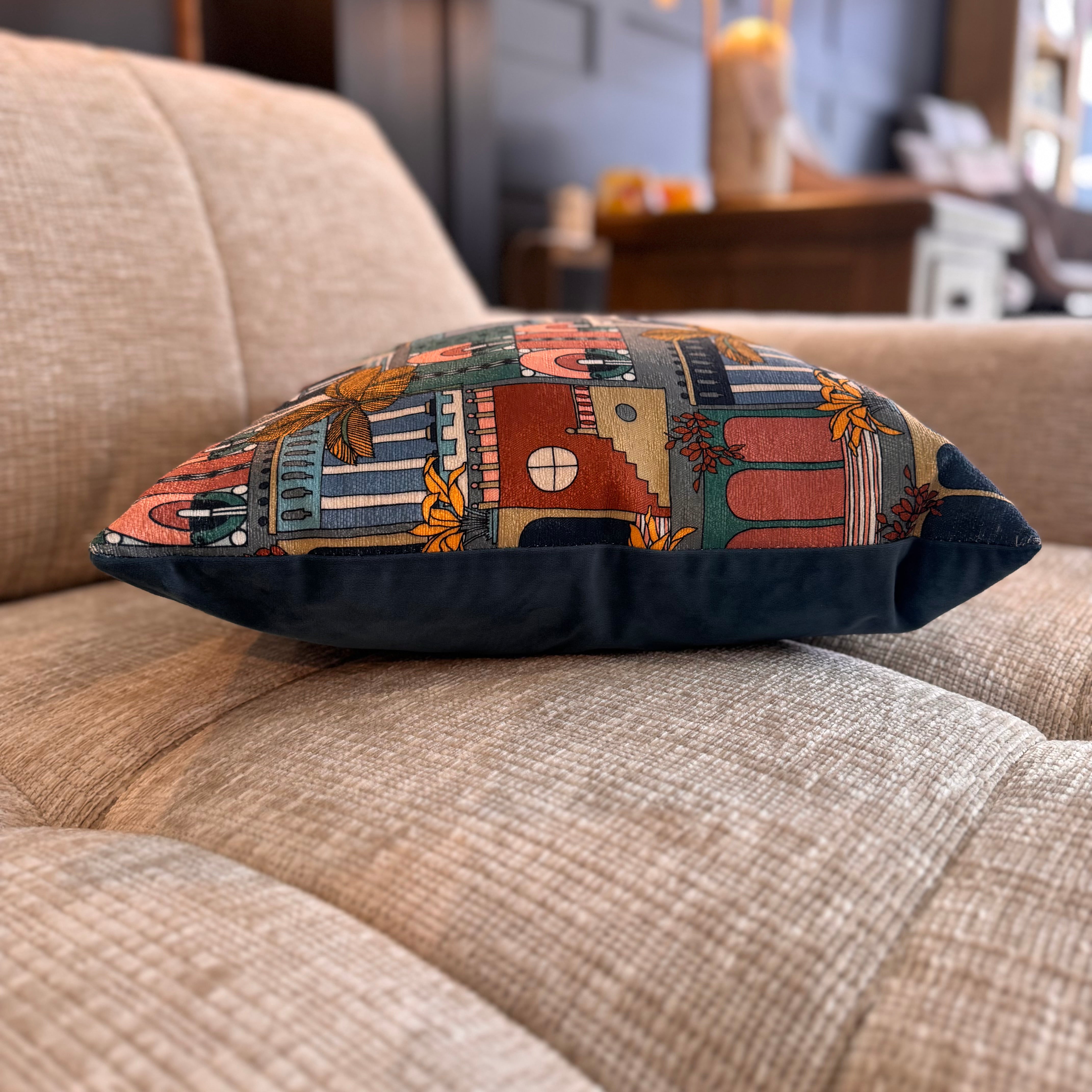 Terraza Teal Cushion
