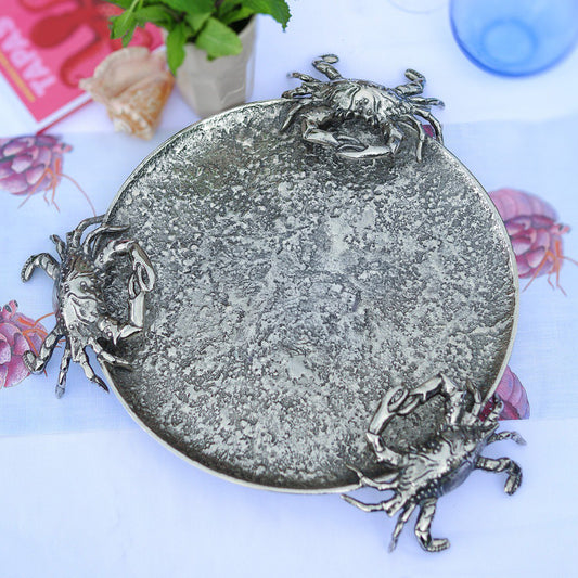 Crab Circular Platter | Silver