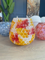 Sunset Glow Round Glass Lantern Large