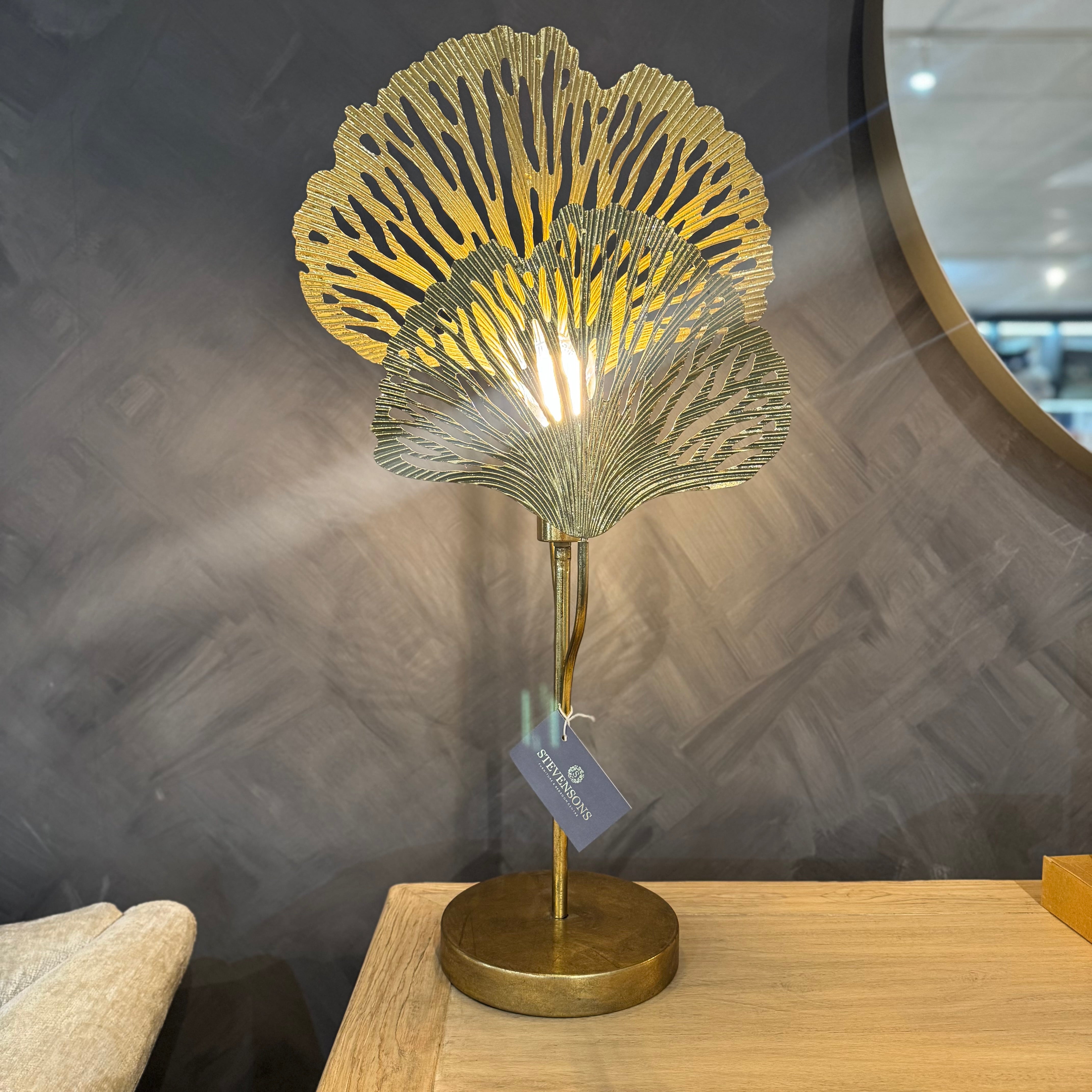 Golden Coral Gingko Lamp Tall