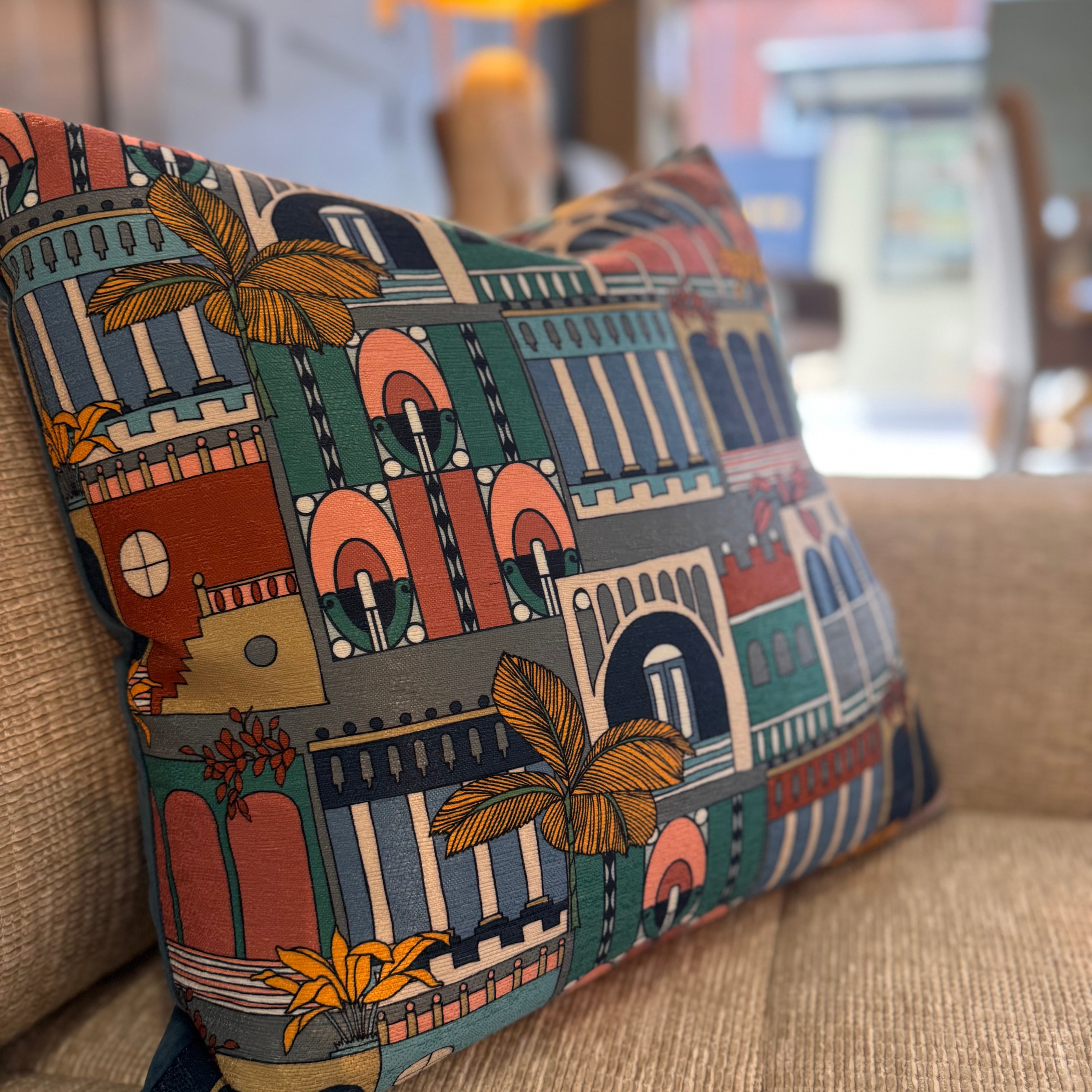 Terraza Teal Cushion