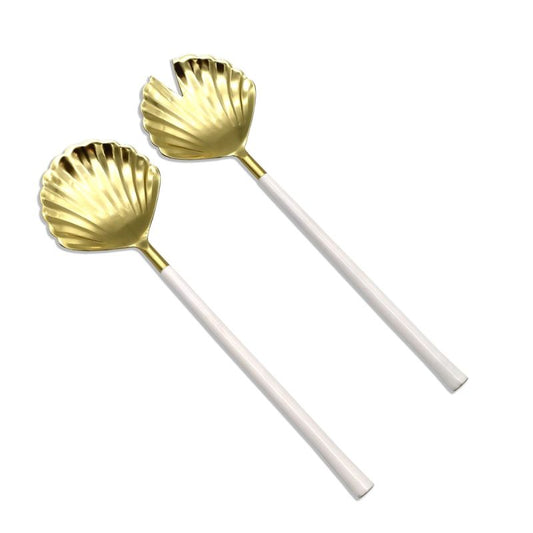Shell Gold + Cream | Salad Servers