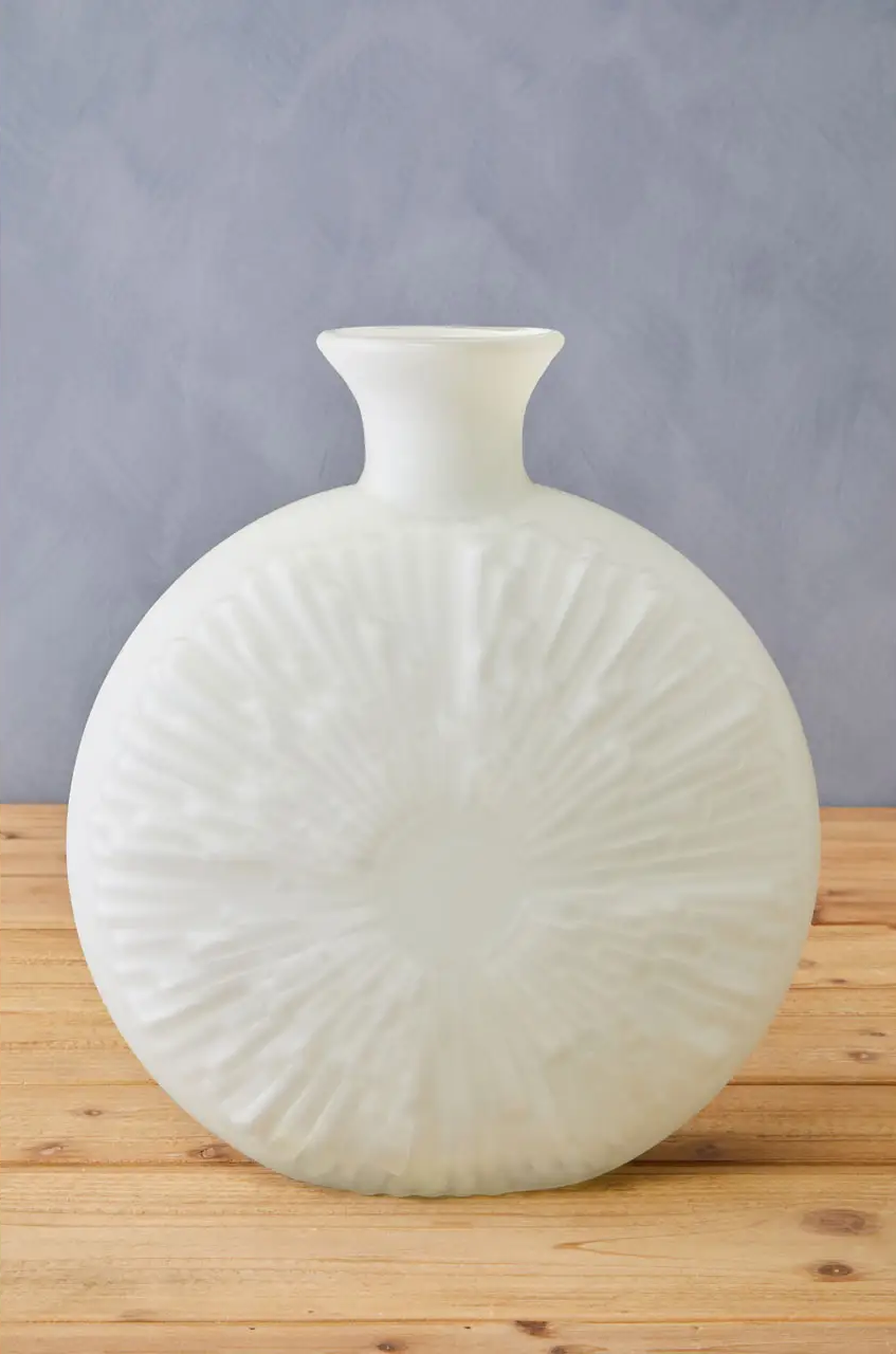 Hadia Glass Vase Matte White