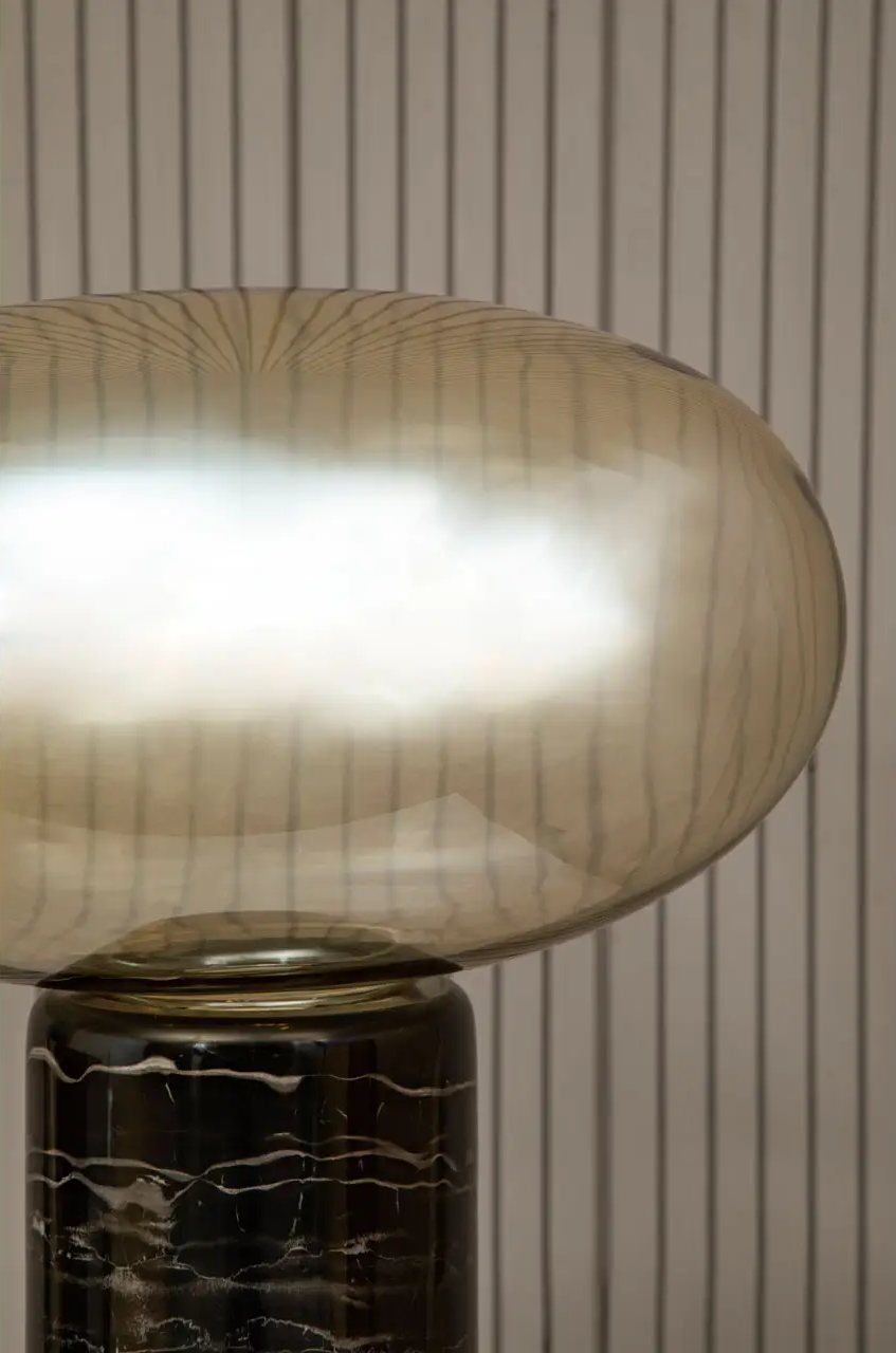 Black Marble Table Lamp Glass Shade