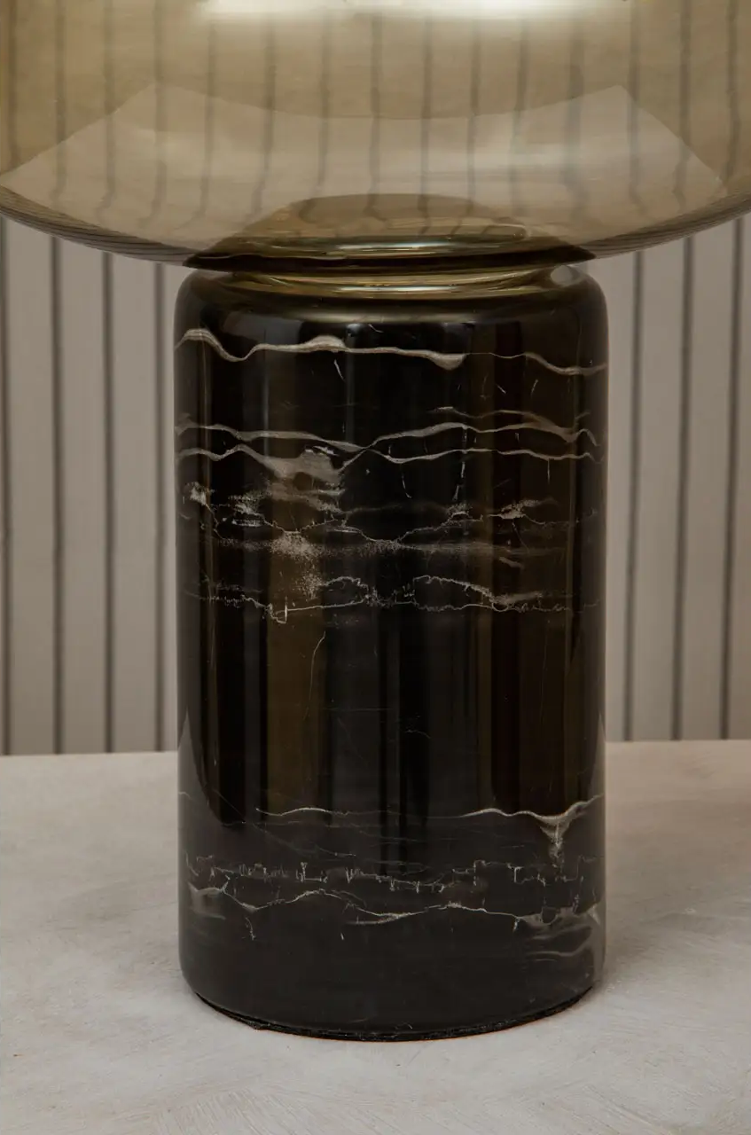 Black Marble Table Lamp Glass Shade