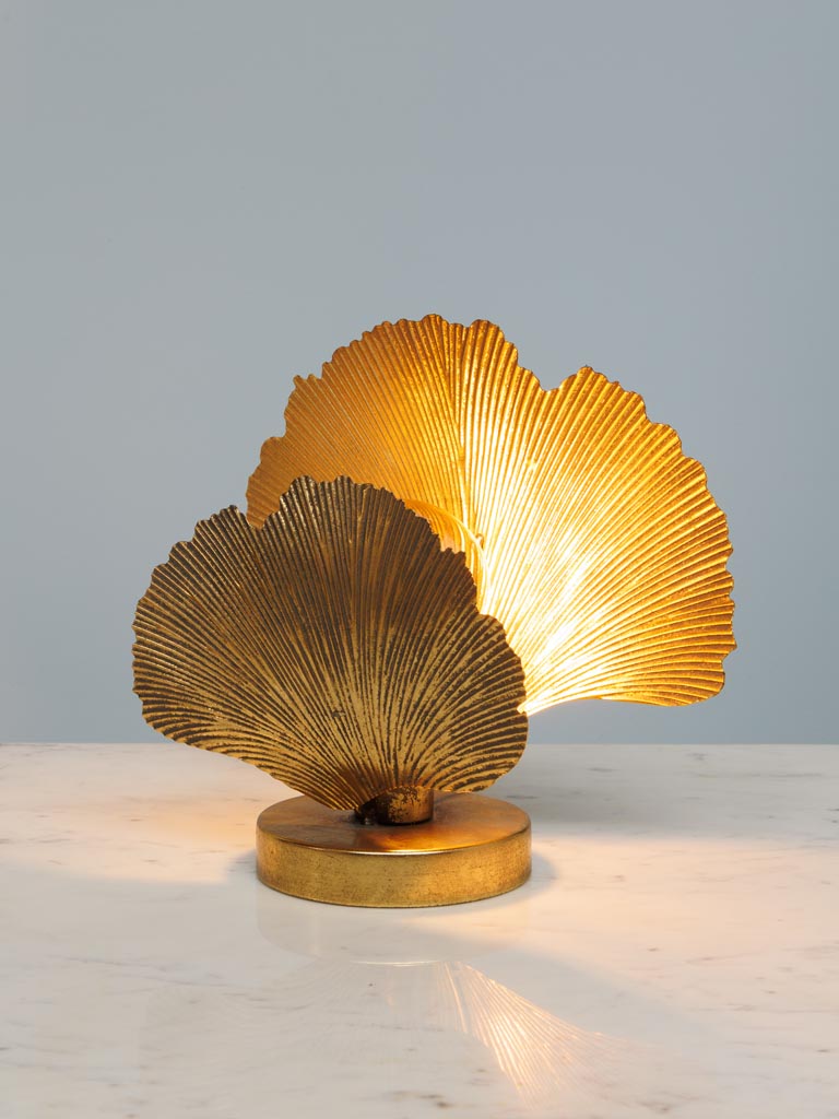 Golden Coral Gingko Lamp