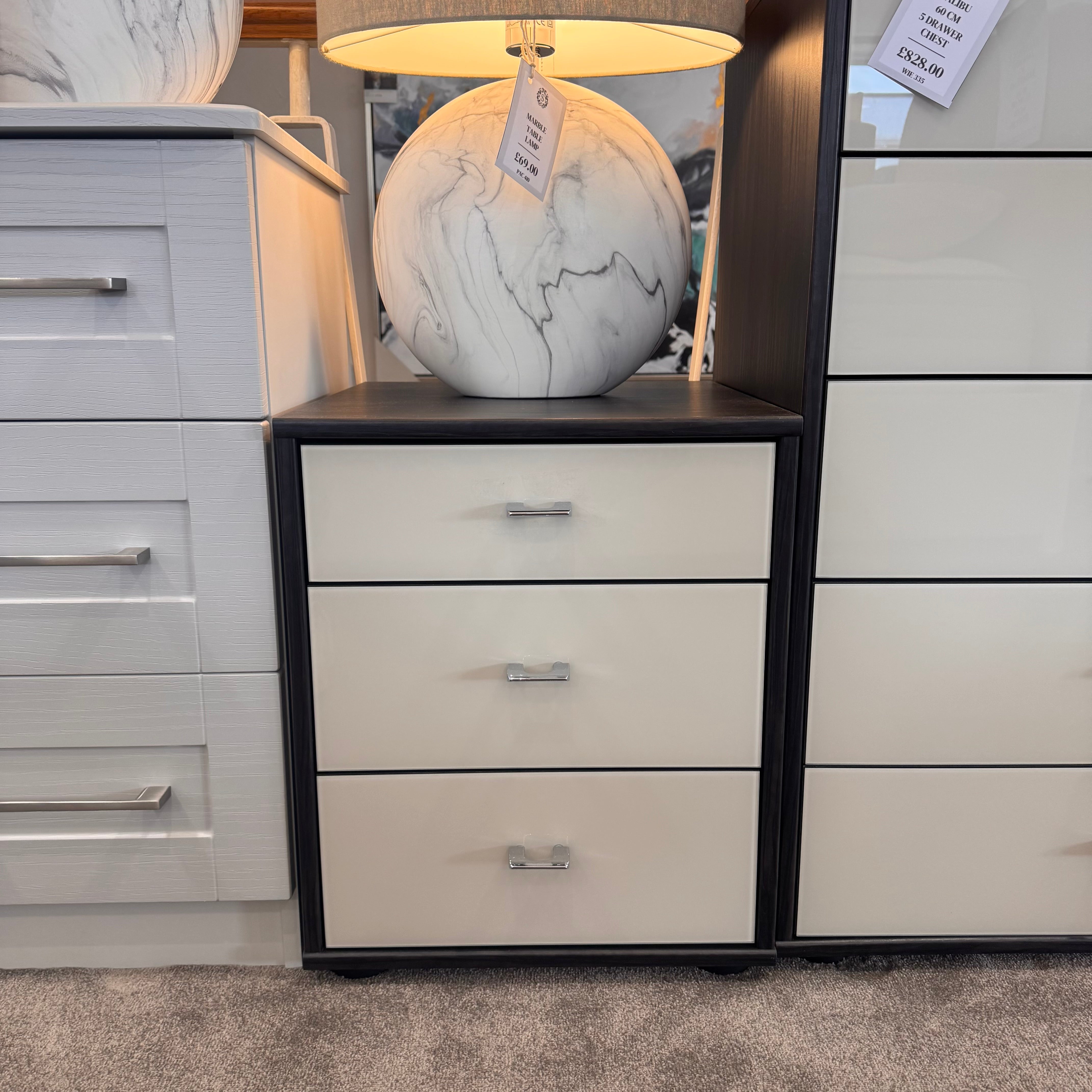 Manhattan 3 Drawer Bedside| Clearance