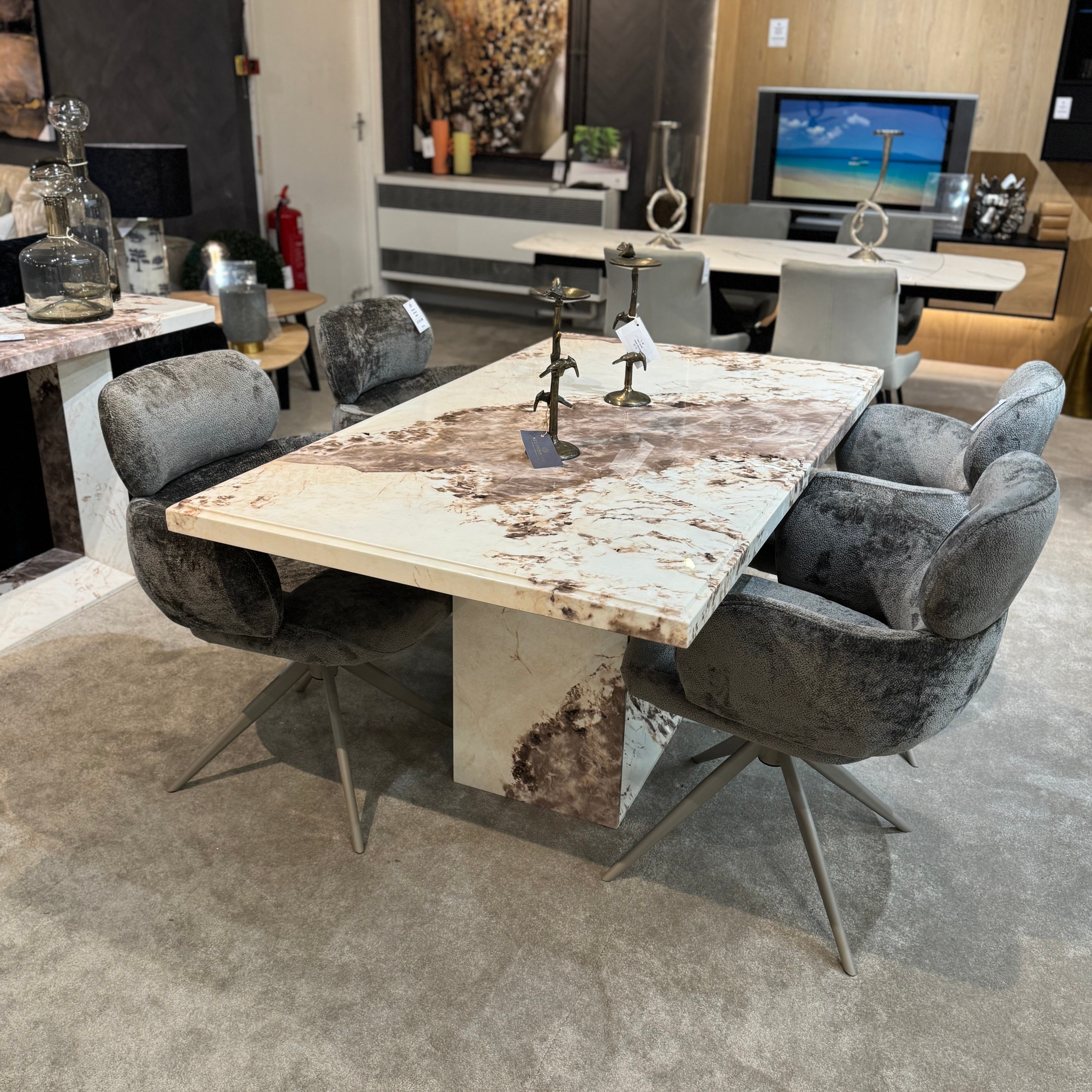 Aluna Mottled Mocha Collection | Dining Table
