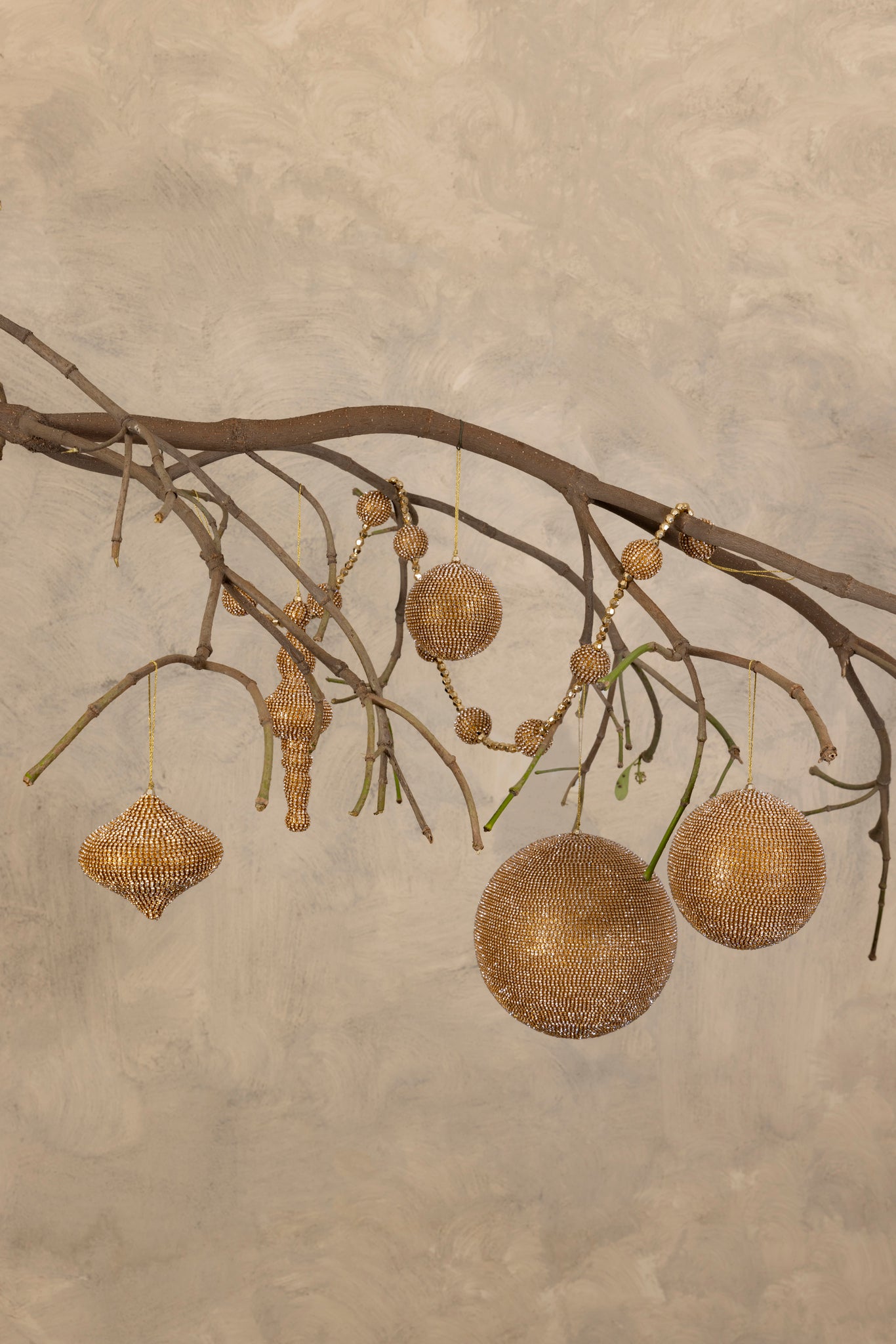 Youssra Gold Crystal Garland Balls