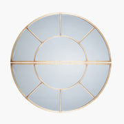 Antique Gold Metal 2 Half Moon Section Wall Mirror