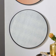 Matt Black & Foxed Glass Round Mirror