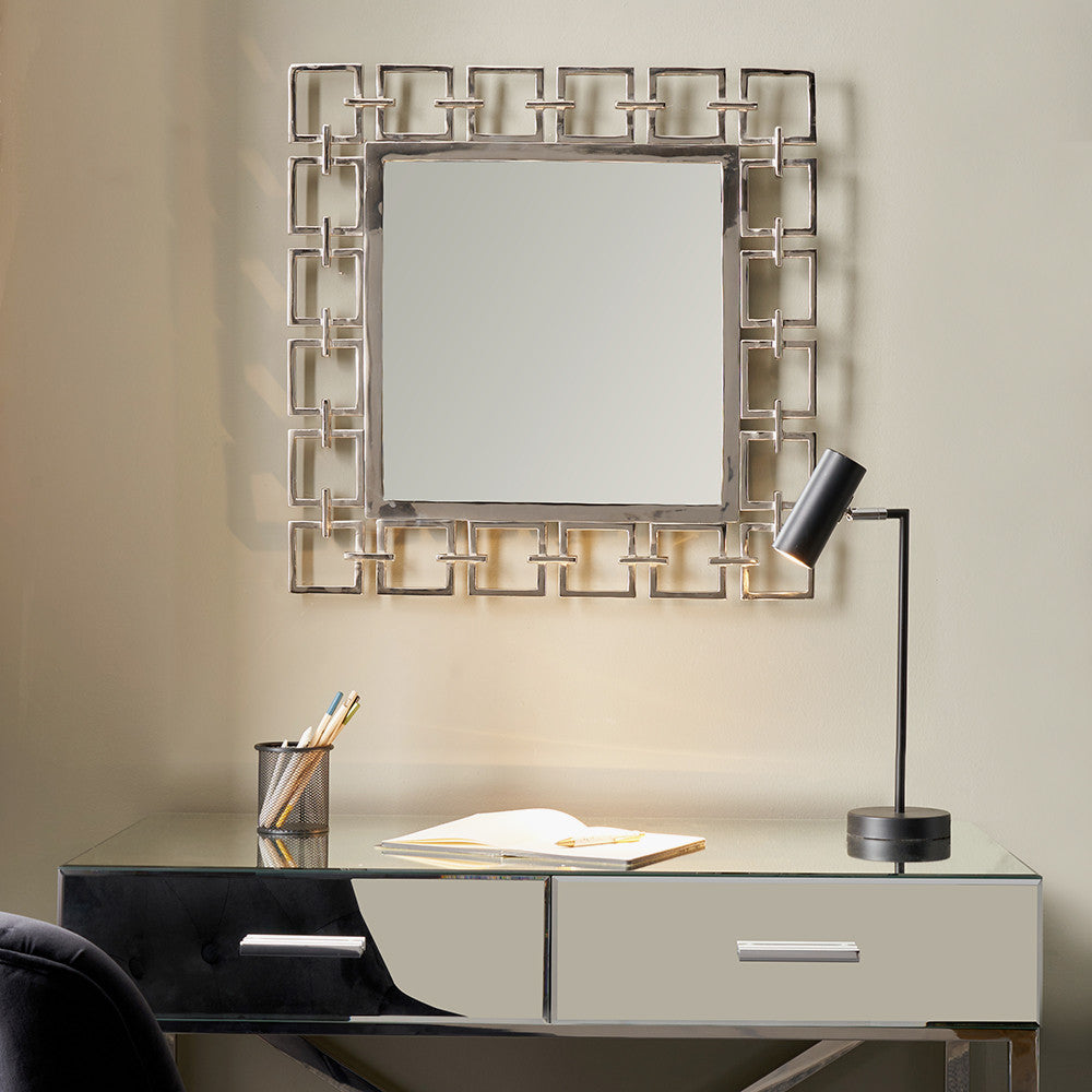 Nickel Chain Effect Square Mirror