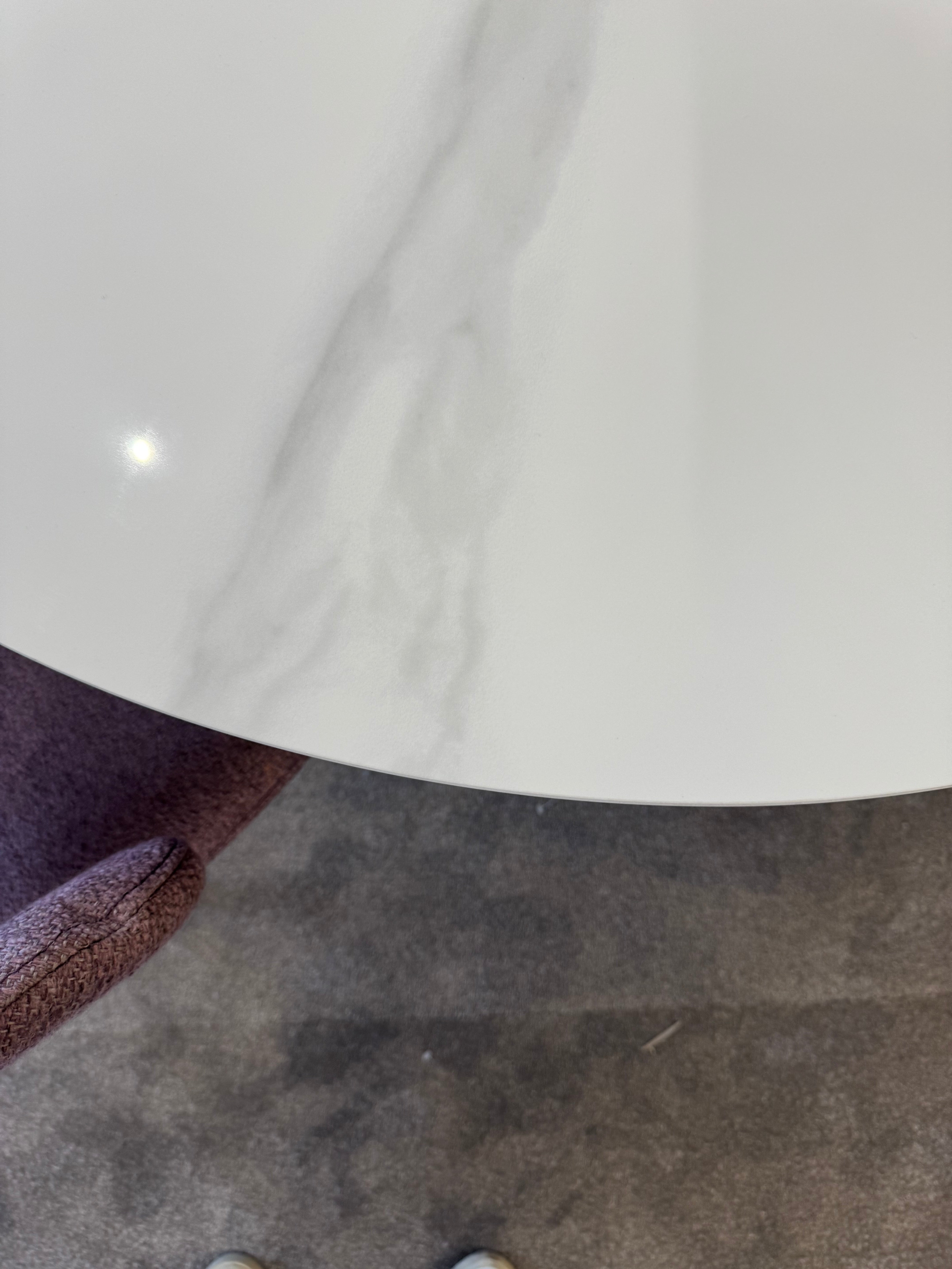 Circular White Table & 4 Dusty Rose Chairs | Clearance