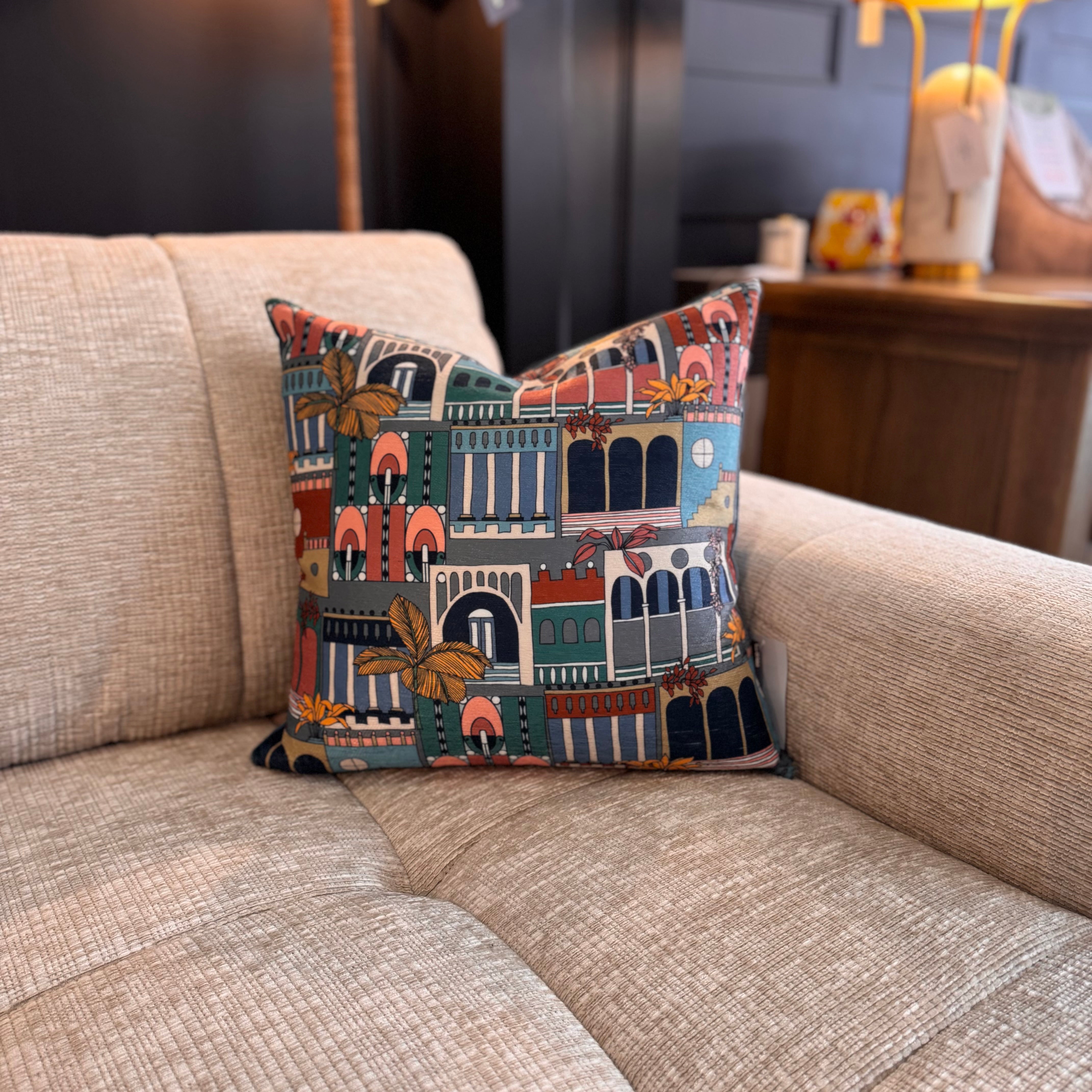 Terraza Teal Cushion