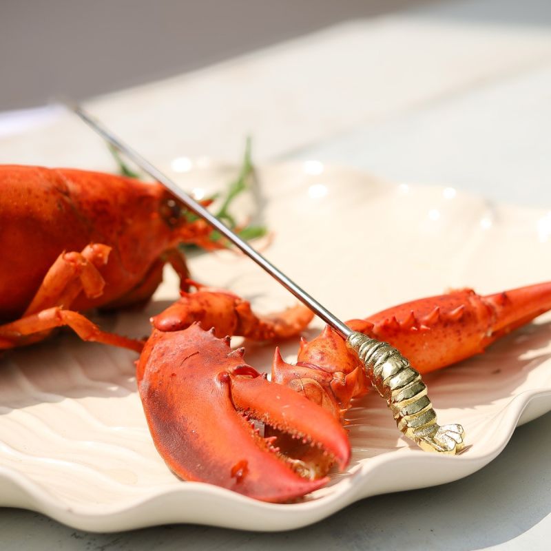 S/4 Gold Lobster Picks | Silver & Gold