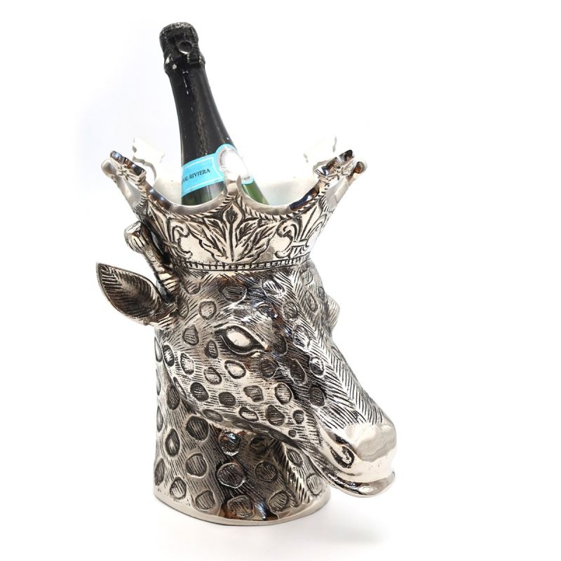 Regal Giraffe Bottle Holder | Silver