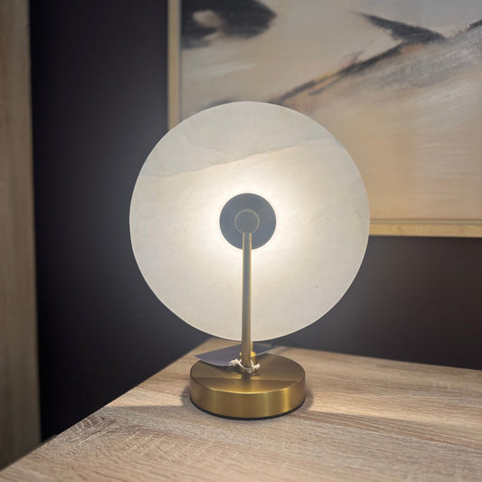 White Marble & Gold Finish Table Lamp