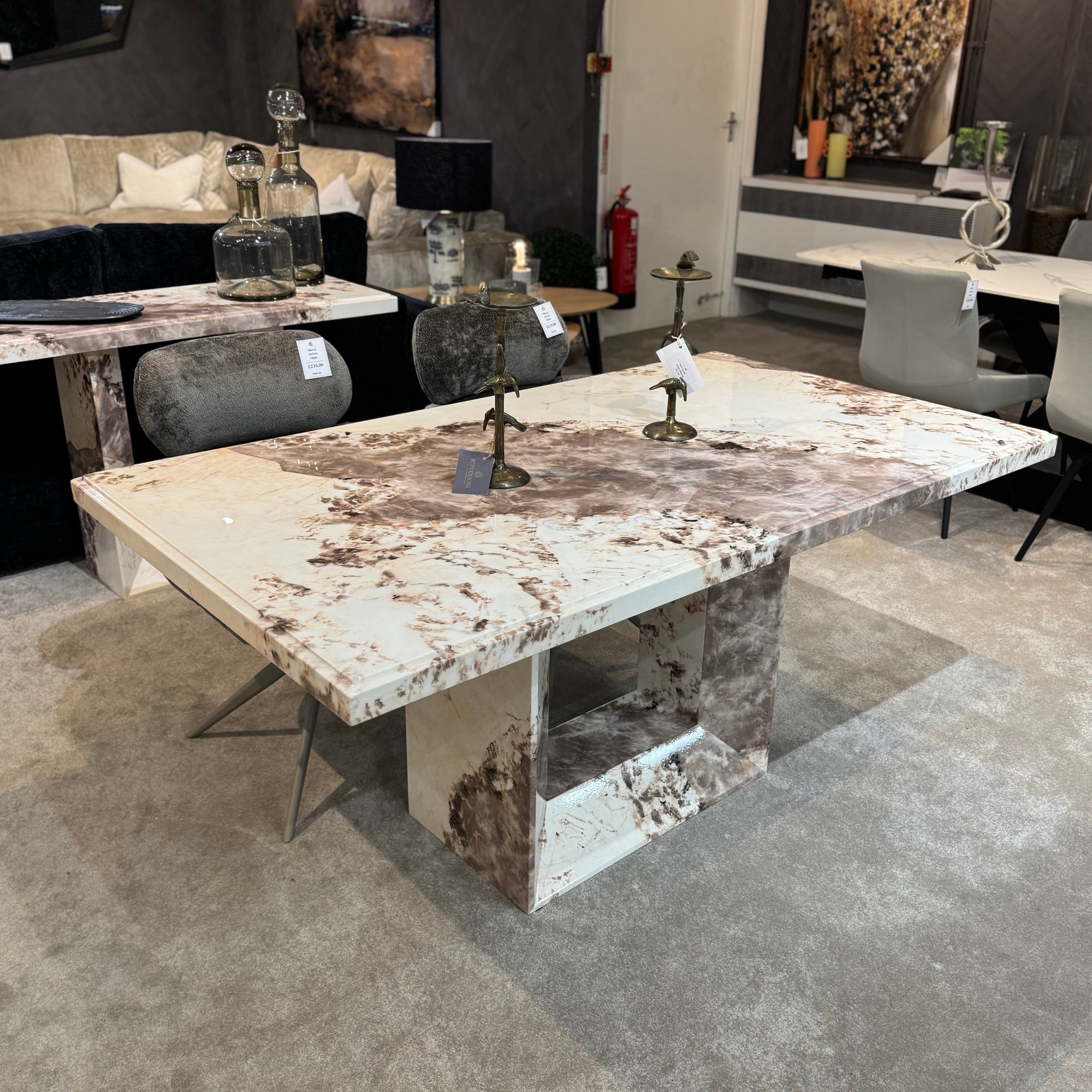Aluna Mottled Mocha Collection | Dining Table