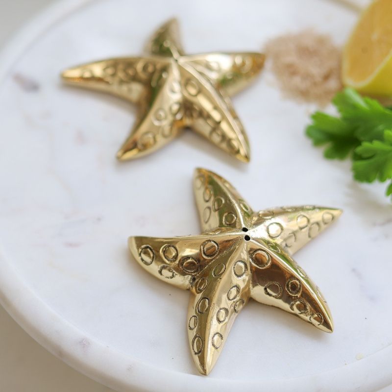 Brass Starfish Salt & Pepper Set