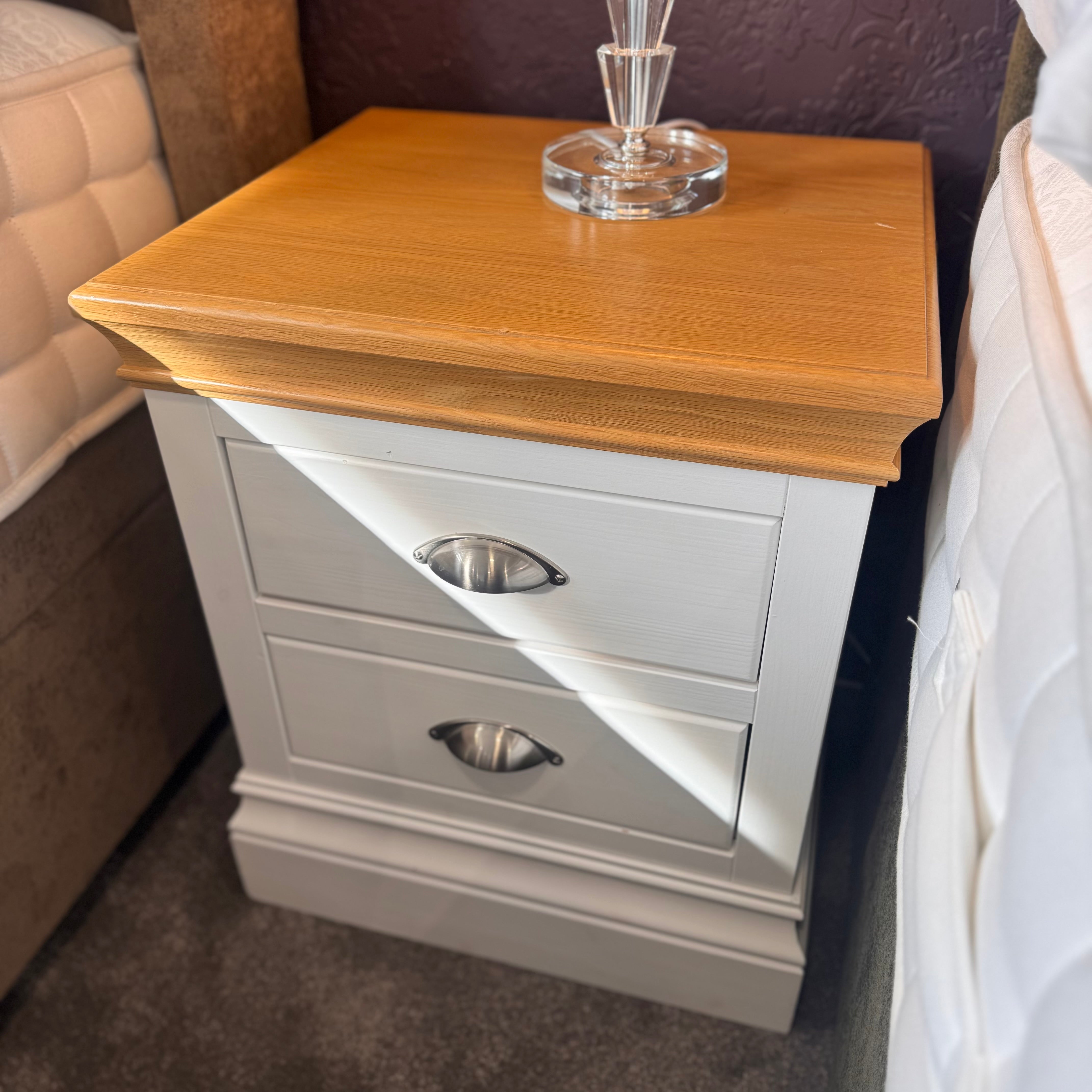 White & Oak  Bedside  | Clearance