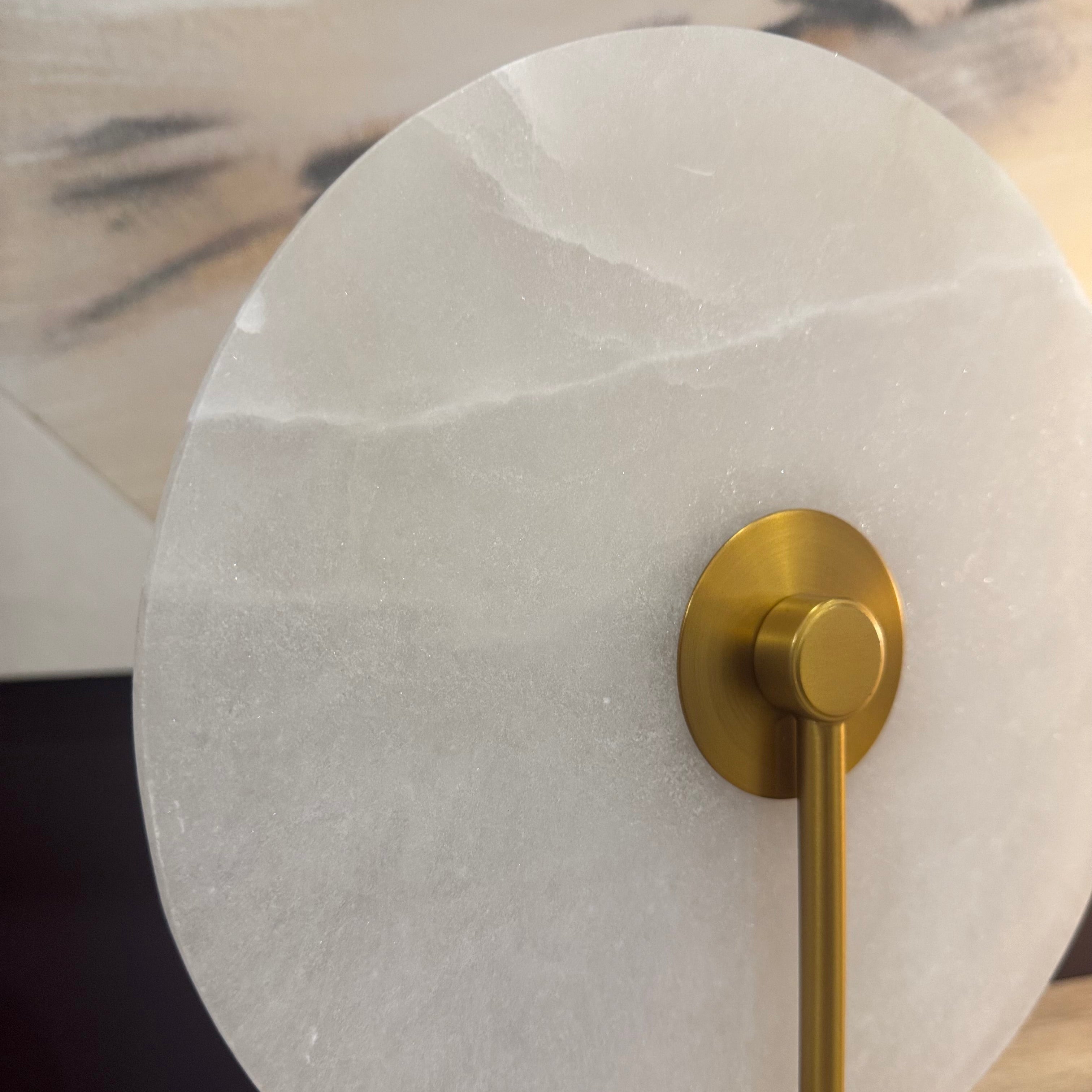 White Marble & Gold Finish Table Lamp