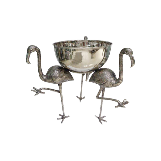 Flamingo Punch Bowl Silver