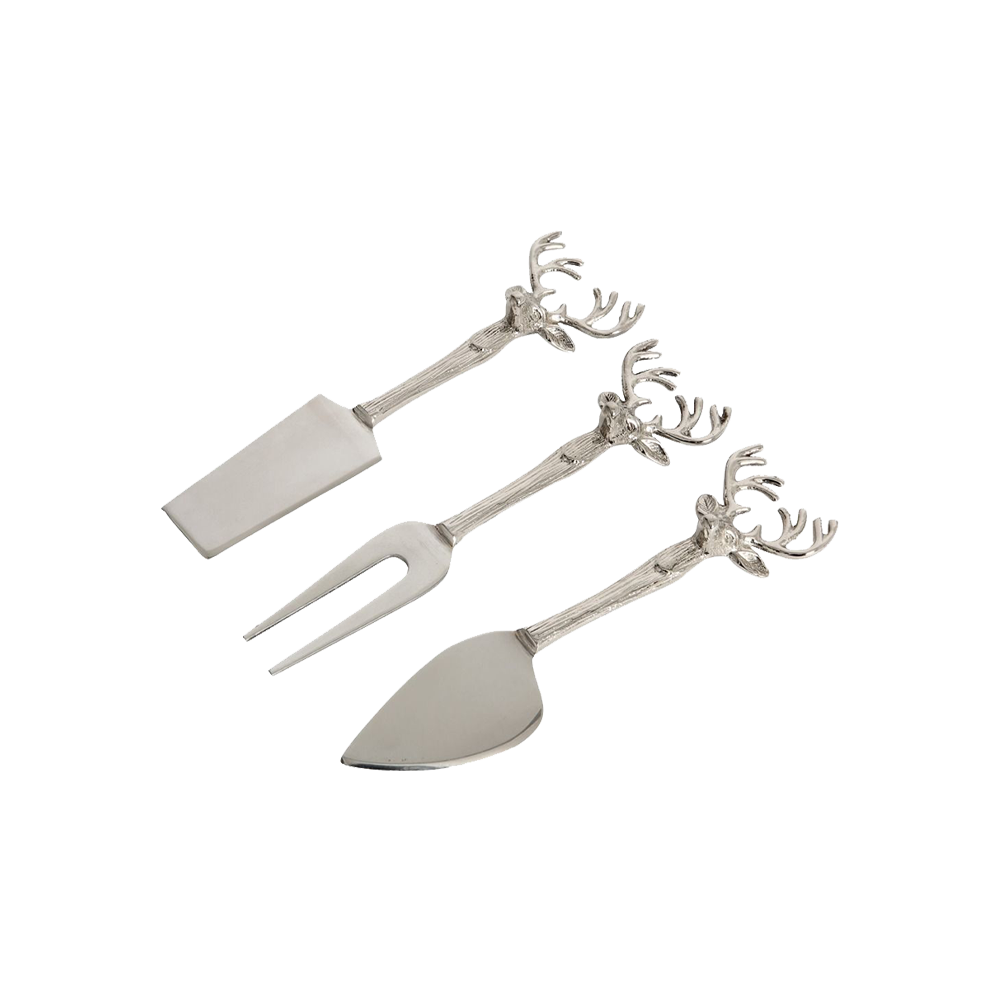 Set of 3 Stag Cheese Knives