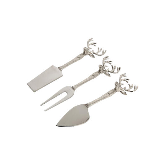 Set of 3 Stag Cheese Knives